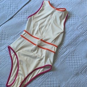Forever 21 One Piece Zip Up Bathing Suit